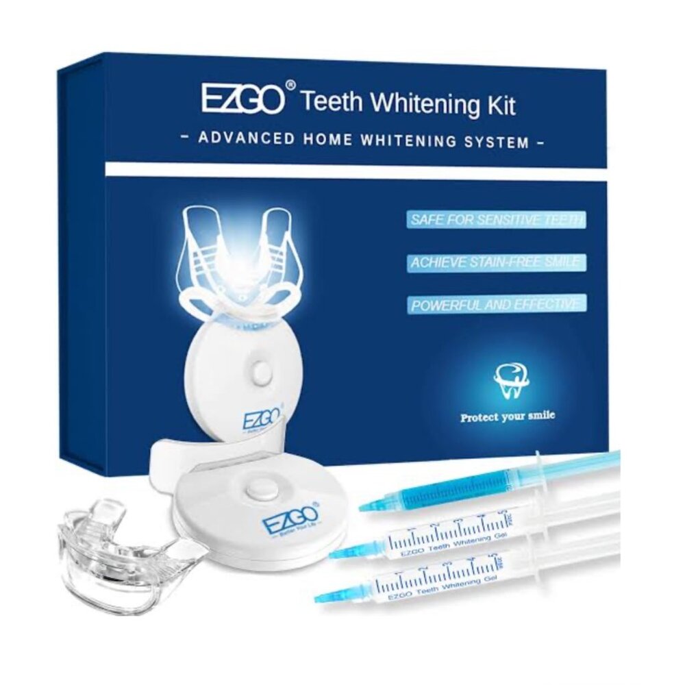 EZGO Teeth Whitening Kit LED Light Advanced Home Whitening System NEW WITH BOX